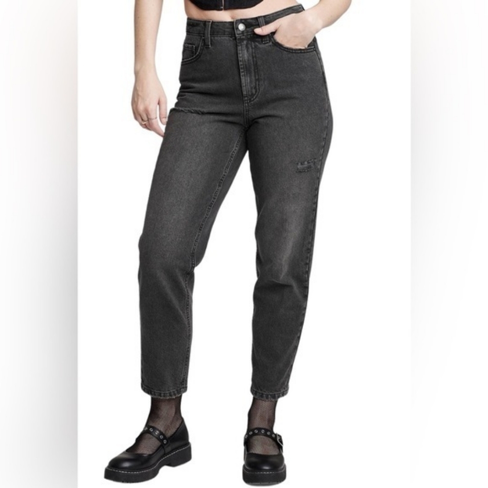 Wild Fable High-Rise Black Wash Distressed Jeans
